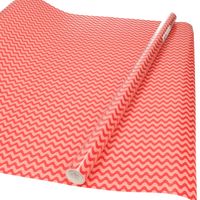 Rollen Inpakpapier/cadeaupapier rood/roze golfjes print 200 x 70 cm   - - thumbnail