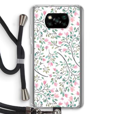 Sierlijke bloemen: Xiaomi Poco X3 Pro Transparant Hoesje met koord