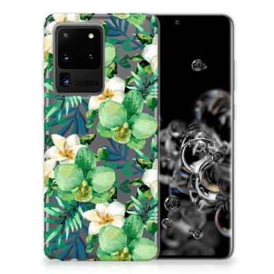 Samsung Galaxy S20 Ultra | TPU Case | Orchidee Groen Samsung Galaxy S20 Ultra | TPU Case | Orchidee Groen