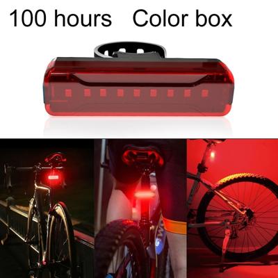 A02 fiets achterlicht fiets rijden motorfiets elektrische auto LED Mountain Bike USB opladen veiligheidswaarschuwing licht (100 uur kleur box)