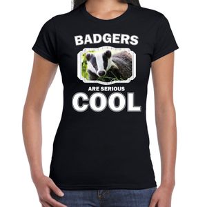 Dieren das t-shirt zwart dames - badgers are cool shirt