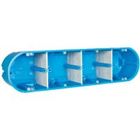 Hollewand inbouwdoos 4 voudig blauw elektra gatmaat 68mm