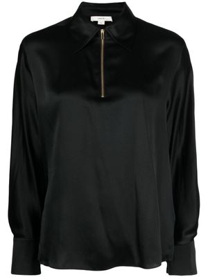 Vince blouse en soie à manches longues - Noir
