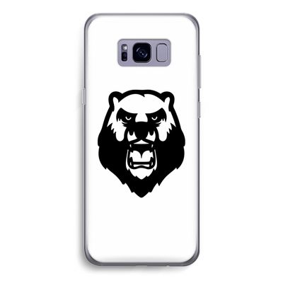 Angry Bear (white): Samsung Galaxy S8 Transparant Hoesje