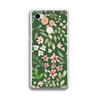 Botanical green sweet flower heaven: Google Pixel 3 Transparant Hoesje