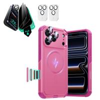 iPhone 17 Pro Max Bundle Cyber Tough Magnetic Case (Camera Control) and Armorite Privacy Screen Protector - Rosy Pink