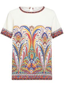 ETRO paisey-print cady T-shirt - Blanc