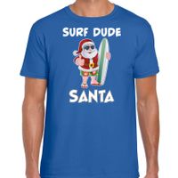 Surf dude Santa fun Kerstshirt / outfit blauw voor heren