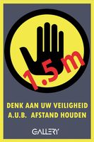 Gallery sticker, waarschuwing; houd 1,5 meter afstand, ft A5, Nederlands - thumbnail