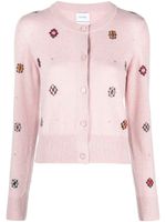 Barrie intarsia-knit round-neck cardigan - Rose - thumbnail