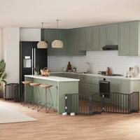 Hondenhek inklapbaar 12 panelen 960 cm populierenhout zwart