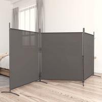Kamerscherm met 3 panelen 525x180 cm stof antracietkleurig