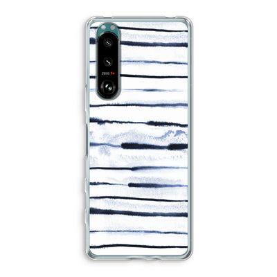 Ink Stripes: Sony Xperia 5 III Transparant Hoesje