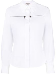 Alexander McQueen chemise à détail zippé - Blanc