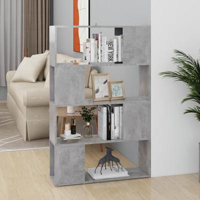 Boekenkast/kamerscherm 80x24x124,5 cm bewerkt hout betongrijs