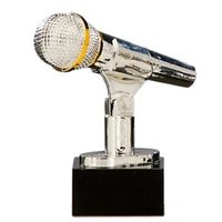 Zilveren karaoke prijs 17 cm   -