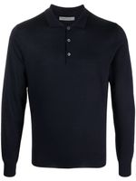 Corneliani polo 120's en laine vierge - Bleu