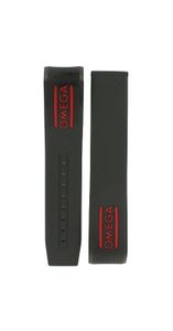 Horlogeband Omega 21232445001001 Rubber Zwart 21mm