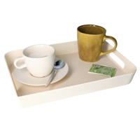 5Five Dienblad/serveerblad - rechthoekig - 35 x 25 cm - beige/creme - met handvaten