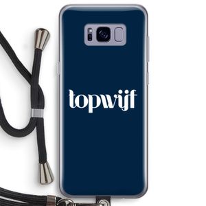 Topwijf Navy: Samsung Galaxy S8 Plus Transparant Hoesje met koord