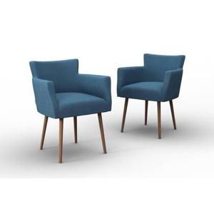 NADUVI Collection Set van 2 eetkamerstoelen Billie linnen