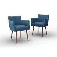 NADUVI Collection Set van 2 eetkamerstoelen Billie linnen