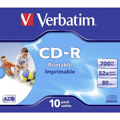 Verbatim 43325 CD-R 80 disc 700 MB 10 stuk(s) Jewelcase