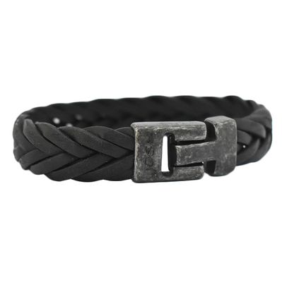 JOSH Heren Leren Armband Zwart | 24832-BRA