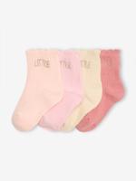 Set van 4 paar babysokjes "little" koraal