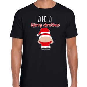 Fout kersttrui t-shirt voor heren - Kerstman - zwart - Merry Christmas