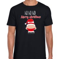 Fout kersttrui t-shirt voor heren - Kerstman - zwart - Merry Christmas - thumbnail