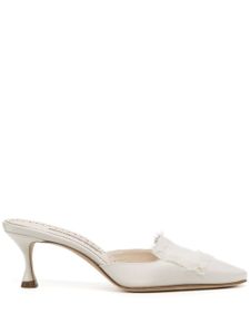 Manolo Blahnik mules Kaynamu 50 mm - Blanc