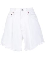 R13 short en jean à bords francs - Blanc