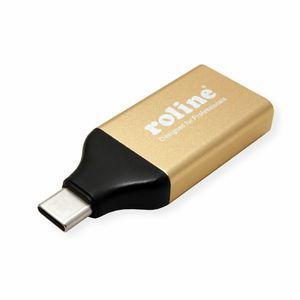 ROLINE 12.03.3231 tussenstuk voor kabels USB Type-C HDMI Zwart, Goud