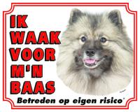 Keeshond Waakbord - Ik waak voor mijn Baas Grijs Keeshond Waakbord - Ik waak voor mijn Baas Grijs