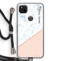 Marmer in stijl: Pixel 4a Transparant Hoesje met koord