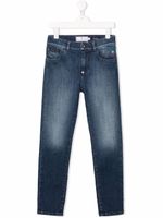 Philipp Plein Junior jean slim à patch logo - Bleu