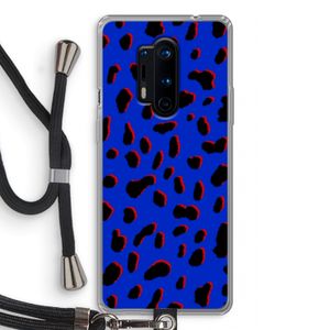 Blue Leopard: OnePlus 8 Pro Transparant Hoesje met koord