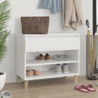 Schoenenkast 70x36x60 cm bewerkt hout hoogglans wit