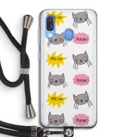 Meow: Samsung Galaxy A40 Transparant Hoesje met koord