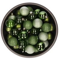 Kunststof kerstballen 48x stuks 6 cm groen - Kerstbal - thumbnail