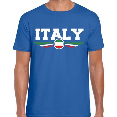 Italie - Italy landen supporters t-shirt - blauw - voor heren - korte mouwen