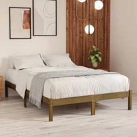 Bedframe massief grenenhout honingbruin 200x200 cm