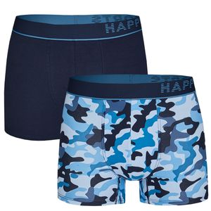 Happy Shorts Happy Shorts 2-Pack Boxershorts Heren Camouflage Blauw