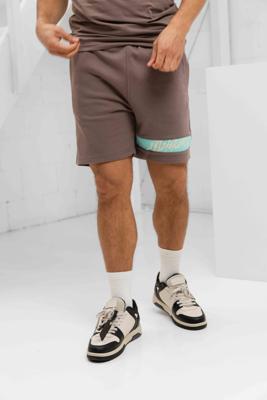 Malelions Captain Korte Broek Heren Bruin/Lichtblauw - Maat XS - Kleur: LichtblauwBruin | Soccerfanshop