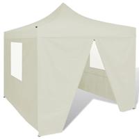 Vouwtent met 4 zijwanden 3x3 m creme