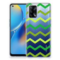 OPPO A74 4G TPU bumper Zigzag Groen