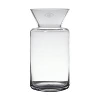 Bloemenvaas - melkbus - transparant - glas - 30 x 15 cm - bloemen/takken - woonaccessoires