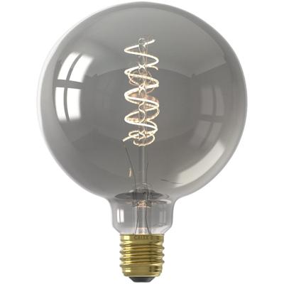 Leen Bakker - Calex LED-globelamp - Titaniumkleur - E27 - Glas - Grijs - H17 Cm