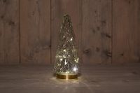 B.O.T. Tree Glass 13X28,5 cm Clear With Golden Base 10Led - Anna's Collection